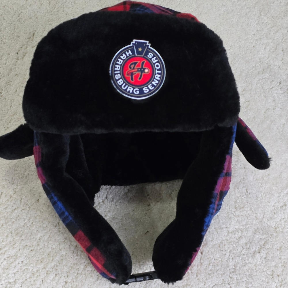 Harrisburg Senators Plaid Trapper Hat Faux‎ Fur Earflap One Size Ushanka